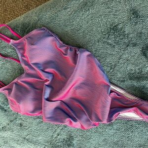 Cupshe Pink and Blue Striped Swimsuit